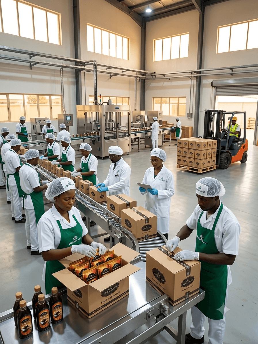 Bodyplant production line preparing premium plant-based products